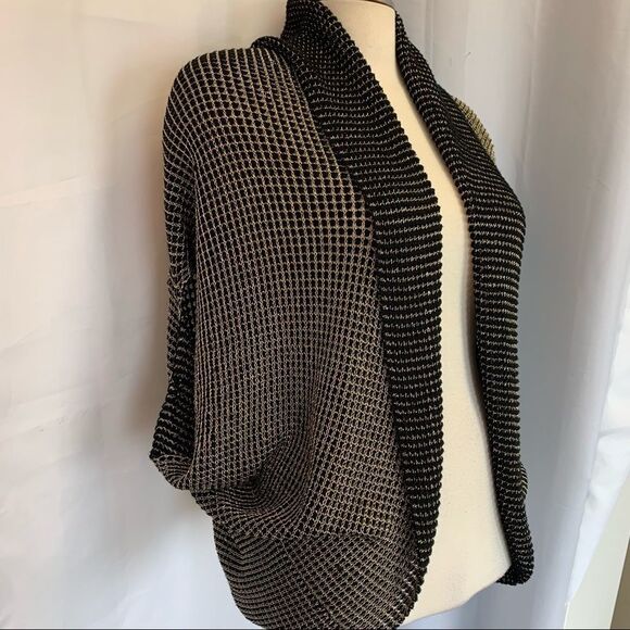 Calvin Klein Gold Black Openfront Cardigan Size M - Picture 2 of 7
